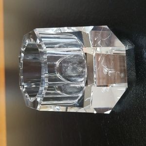 Oleg Cassini Crystal Octagonal Prism Votive Used